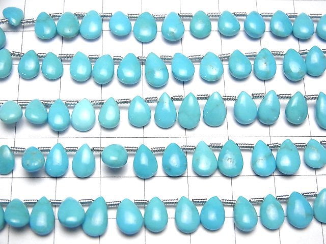 [Video] Kingman Turquoise AAA- Pear shape (Smooth) half or 1strand beads (aprx.7inch/17cm)