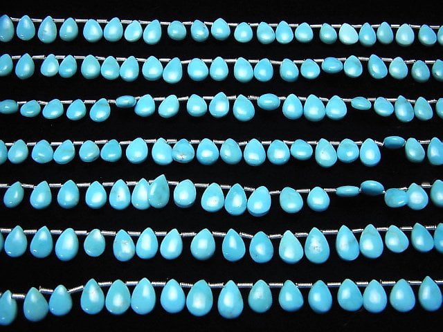 [Video] Kingman Turquoise AAA- Pear shape (Smooth) half or 1strand beads (aprx.7inch/17cm)