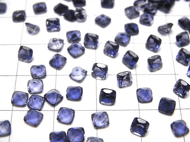 [Video]High Quality Iolite AAA Loose stone Square Faceted 4x4mm 5pcs