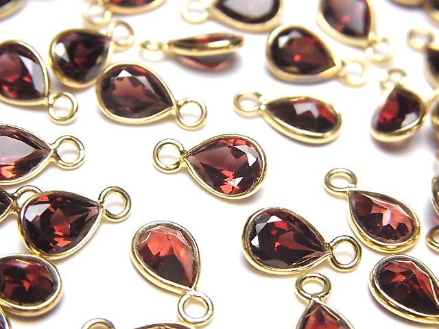 Bezel Setting, Garnet, Pear Shape Gemstone Beads