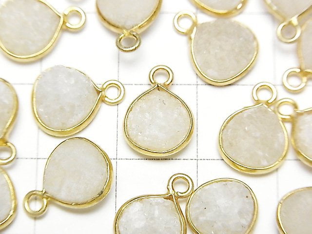 [Video]Druzy Agate Bezel Setting Chestnut 9x9mm 18KGP 3pcs