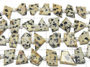 [Video] Dalmatian Jasper Rough Slice Faceted 1strand beads (aprx.7inch/18cm)