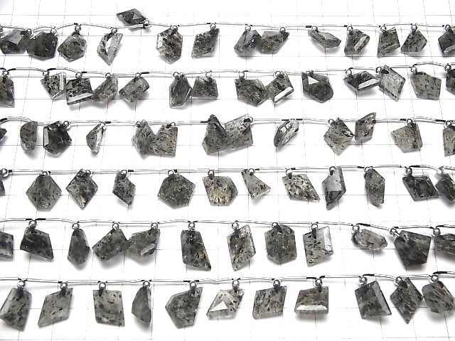 [Video]Black Mosque Quartz AA++ Fancy Shape Cut 1strand (17pcs )