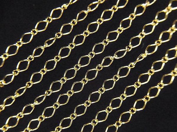 14KGF Marquise Long & Short Chain 3.9x2.5mm 10cm