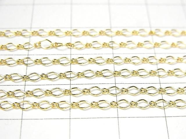 14KGF Marquise Long & Short Chain 3.9x2.5mm 10cm