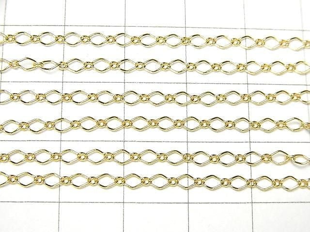 14KGF Marquise Long & Short Chain 3.9x2.5mm 10cm