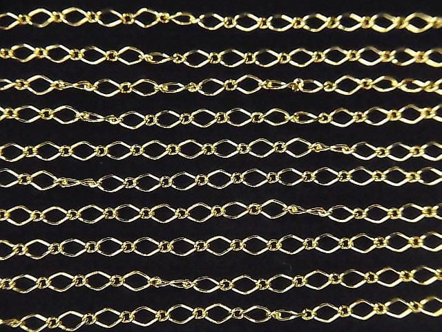 14KGF Marquise Long & Short Chain 3.9x2.5mm 10cm