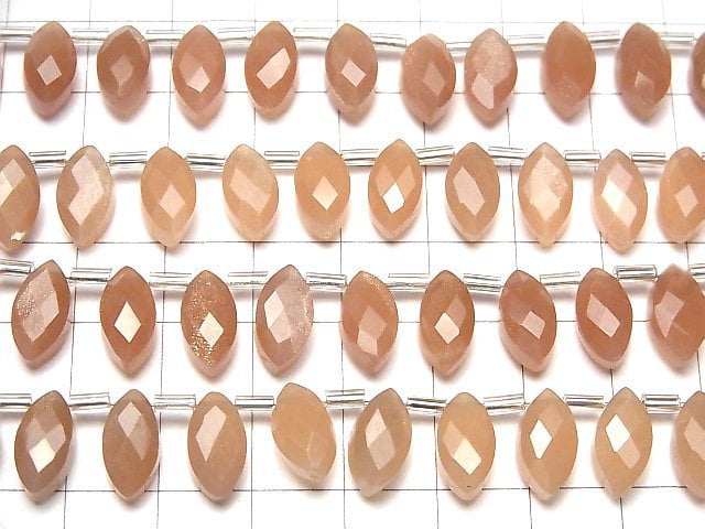 [Video]High Quality Orange Moonstone AAA- Marquise Faceted Briolette 12x6mm 1strand (12pcs )