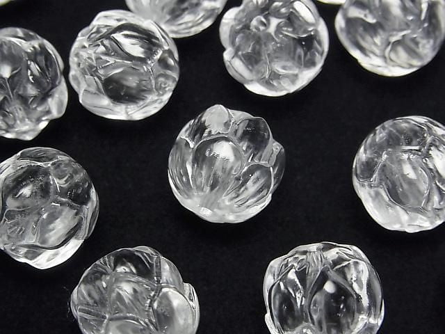 [Video] Crystal AAA Vertical Hole Lotus Carving 14mm 1pc