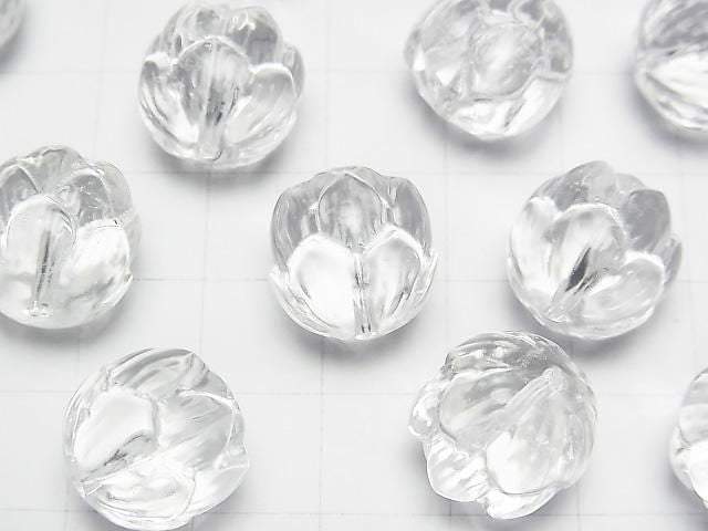 [Video] Crystal AAA Vertical Hole Lotus Carving 14mm 1pc