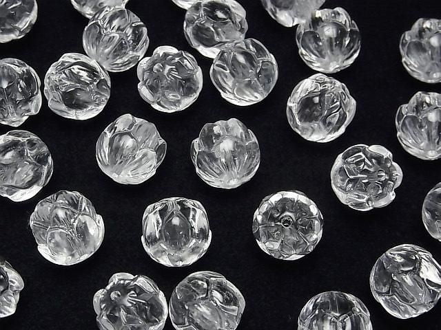 [Video] Crystal AAA Vertical Hole Lotus Carving 14mm 1pc