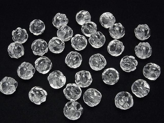 [Video] Crystal AAA Vertical Hole Lotus Carving 14mm 1pc