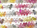 [Video]High Quality Multicolor Sapphire AAA- Drop Faceted Briolette half or 1strand beads (aprx.7inch/18cm)