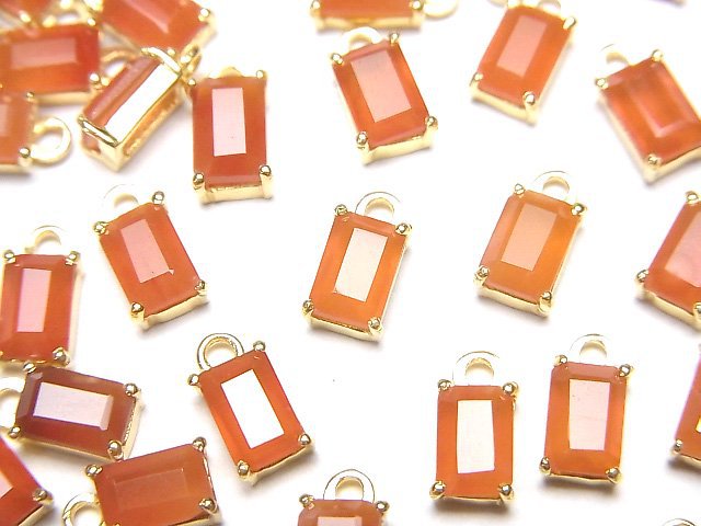 Bezel Setting, Carnelian, Rectangle Gemstone Beads