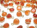 [Video]High Quality Carnelian AAA Bezel Setting Chestnut Faceted 8x8mm 18KGP 2pcs