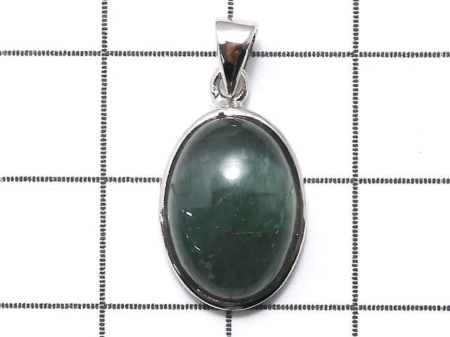 [Video][One of a kind] Green Apatite Cat's Eye Pendant Silver925 NO.18