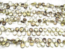 [Video]High Quality Lemon x Smoky Quartz AAA Pear shape (Smooth) half or 1strand beads (aprx.7inch/18cm)