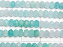 [Video]High Quality! Amazonite Silica AA+ Faceted Button Rondelle 4x4x2.5mm 1strand beads (aprx.15inch/37cm)