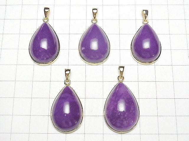 [Video]Phosphosiderite AAA Pear shape Pendant 28x20mm 18KGP