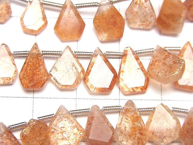 [Video]High Quality Sunstone AAA- Rough Slice Faceted 1strand beads (aprx.7inch/18cm)