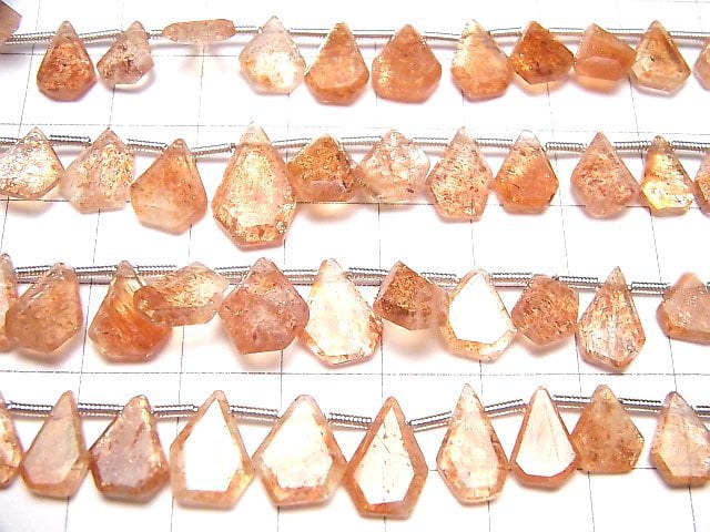 [Video]High Quality Sunstone AAA- Rough Slice Faceted 1strand beads (aprx.7inch/18cm)