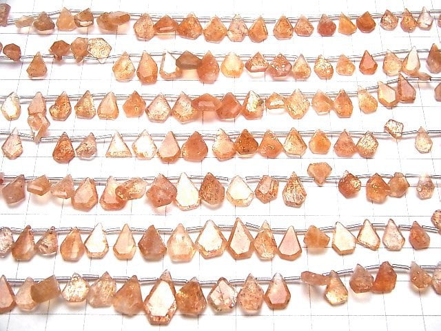 [Video]High Quality Sunstone AAA- Rough Slice Faceted 1strand beads (aprx.7inch/18cm)