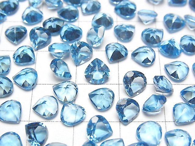 [Video]High Quality London Blue Topaz AAA Loose stone Chestnut Faceted 6x6mm 5pcs