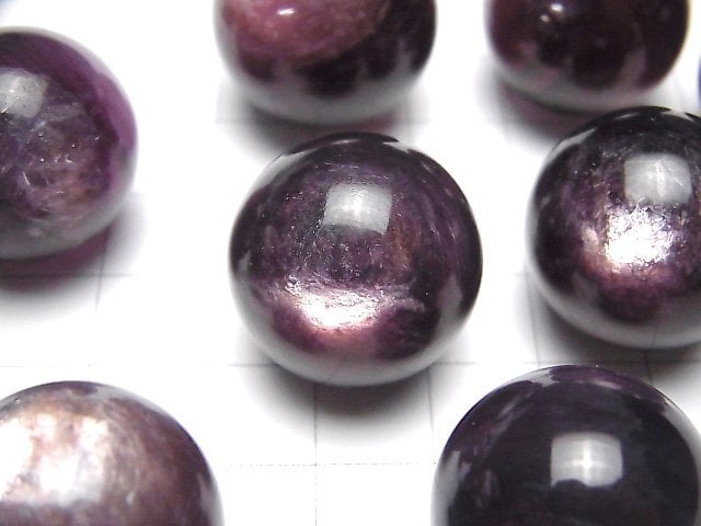 [Video]Royal Lepidolite Cat's Eye Sphere, Round 22mm 1pc