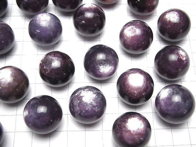 [Video]Royal Lepidolite Cat's Eye Sphere, Round 22mm 1pc