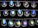 [Video] Doublet Crystal AAA Pear Shape Faceted Briolette Rainbow Color 1strand beads (aprx.6inch/16cm)