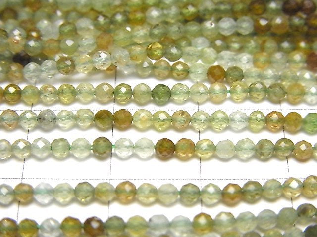 [Video]High Quality! Grossular Garnet AA++ Faceted Round 2mm 1strand beads (aprx.15inch/37cm)