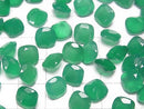 [Video]High Quality Green Onyx AAA Loose stone Square Faceted 8x8mm 4pcs