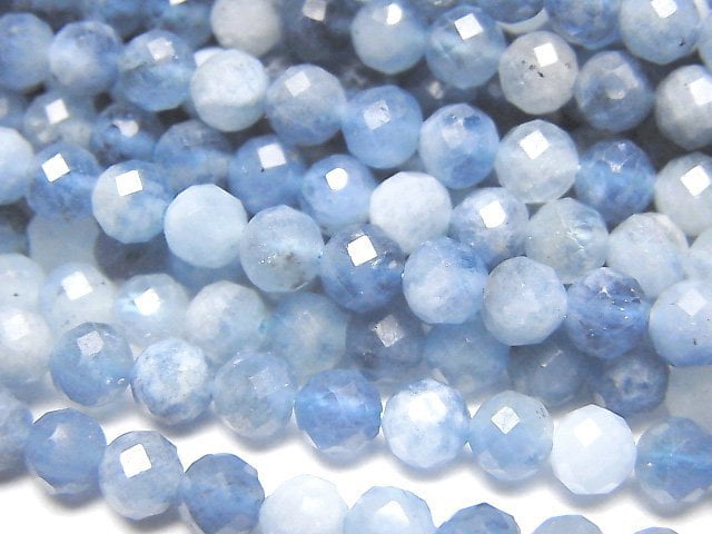 Aquamarine, Faceted Round Gemstone Beads