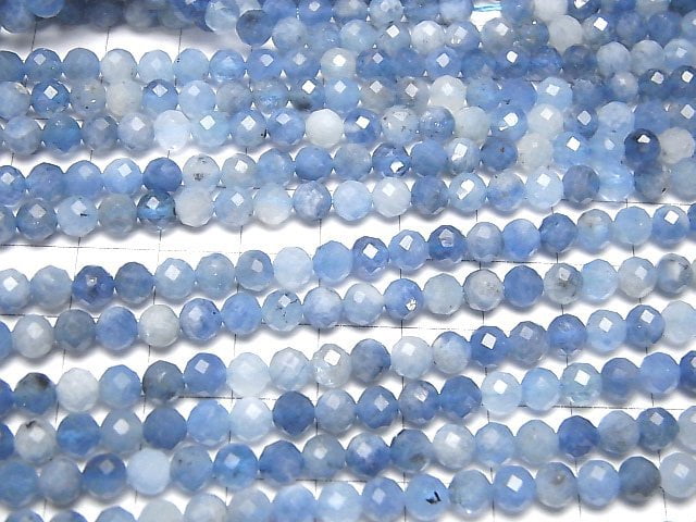 [Video]High Quality! Deep Blue Aquamarine AA++ Faceted Round 5mm 1strand beads (aprx.15inch/37cm)