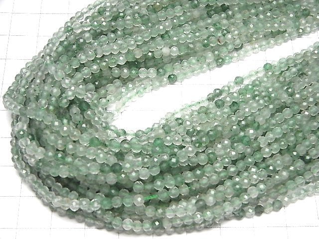 [Video]High Quality! Green Aventurine Faceted Round 3mm 1strand beads (aprx.15inch/37cm)