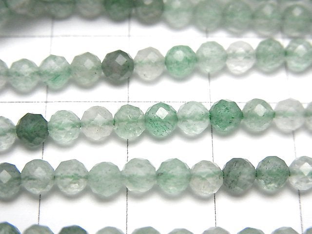 [Video]High Quality! Green Aventurine Faceted Round 4mm 1strand beads (aprx.15inch/37cm)