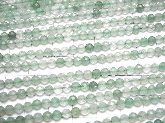 [Video]High Quality! Green Aventurine Faceted Round 4mm 1strand beads (aprx.15inch/37cm)