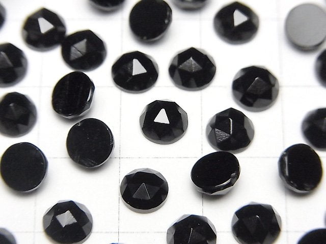 [Video] Onyx Round Rose Cut 6x6mm 5pcs