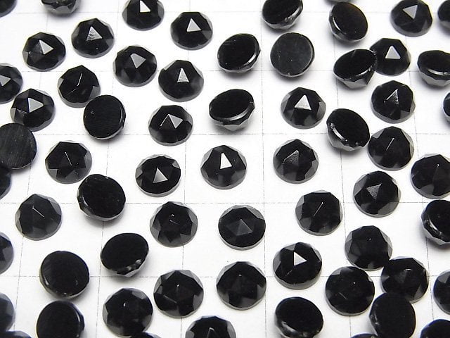 [Video] Onyx Round Rose Cut 6x6mm 5pcs