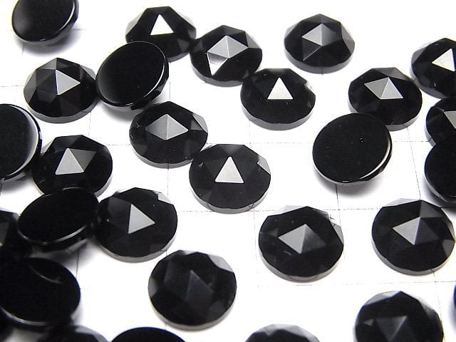 [Video] Onyx Round Rose Cut 10x10mm 5pcs