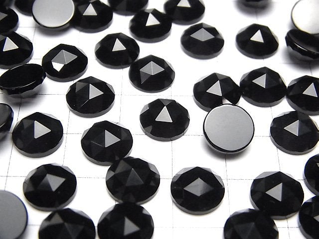 [Video] Onyx Round Rose Cut 10x10mm 5pcs