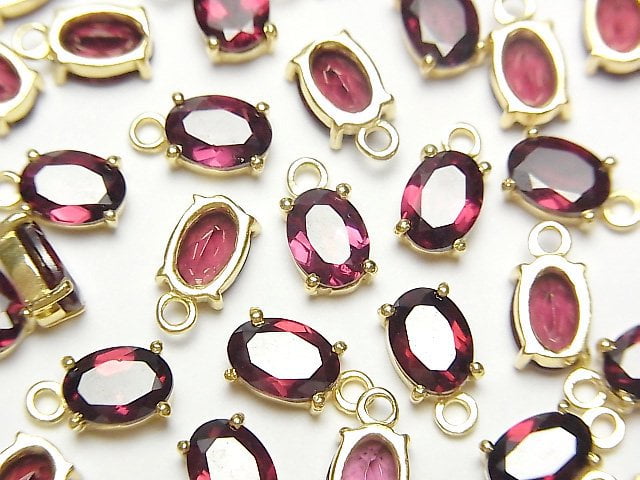 Bezel Setting, Garnet, Oval Gemstone Beads