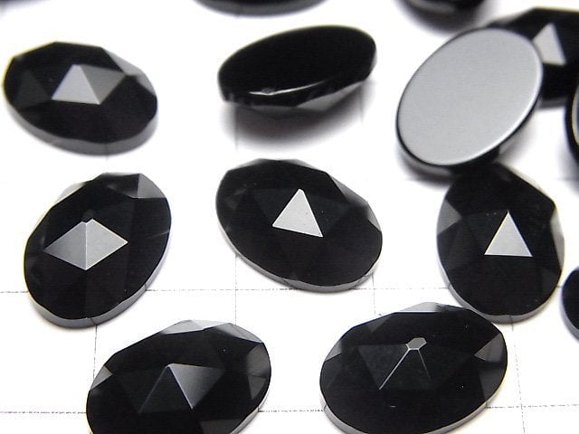 [Video] Onyx Oval Rose Cut 14x10mm 4pcs