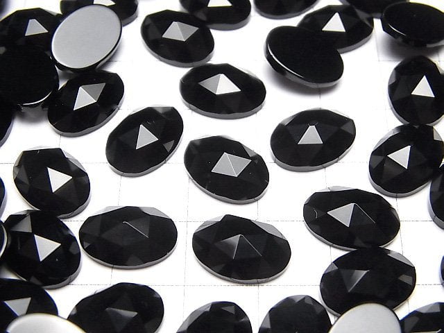 [Video] Onyx Oval Rose Cut 14x10mm 4pcs