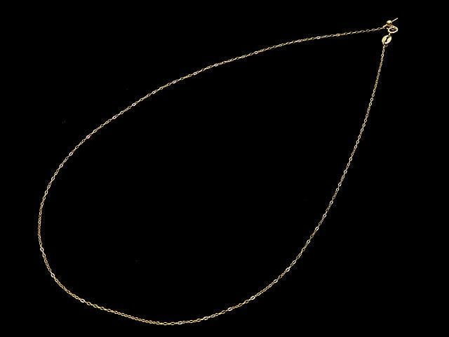 Silver 925 Flat Azuki Chain with Slide Adjuster, 1mm, 18KGP [45cm][50cm][60cm] Necklace, 1pc