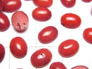 [Video] Red Coral (Dyed) Oval Cabochon 8x6mm 3pcs