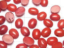 [Video] Red Coral (Dyed) Oval Cabochon 8x6mm 3pcs