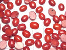[Video] Red Coral (Dyed) Oval Cabochon 8x6mm 3pcs