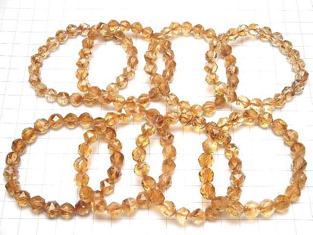 [Video] Phantom Citrine AA++ Star Faceted Round 8-9mm Bracelet