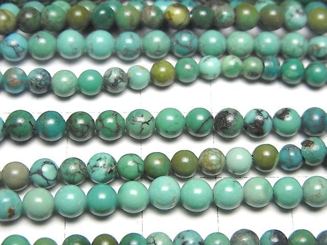 Turquoise AA+ Round 4mm 1strand beads (aprx.15inch/36cm)